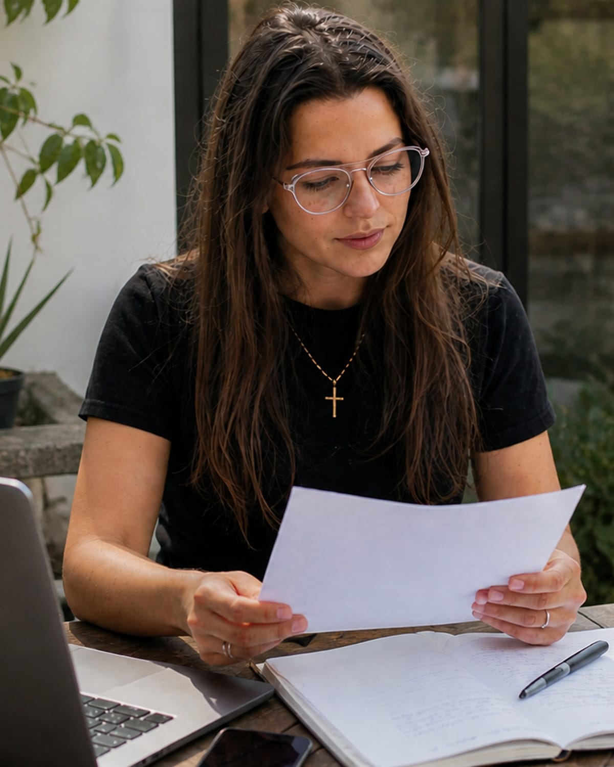 A CCRA team member reviewing an event sustainability plan.
